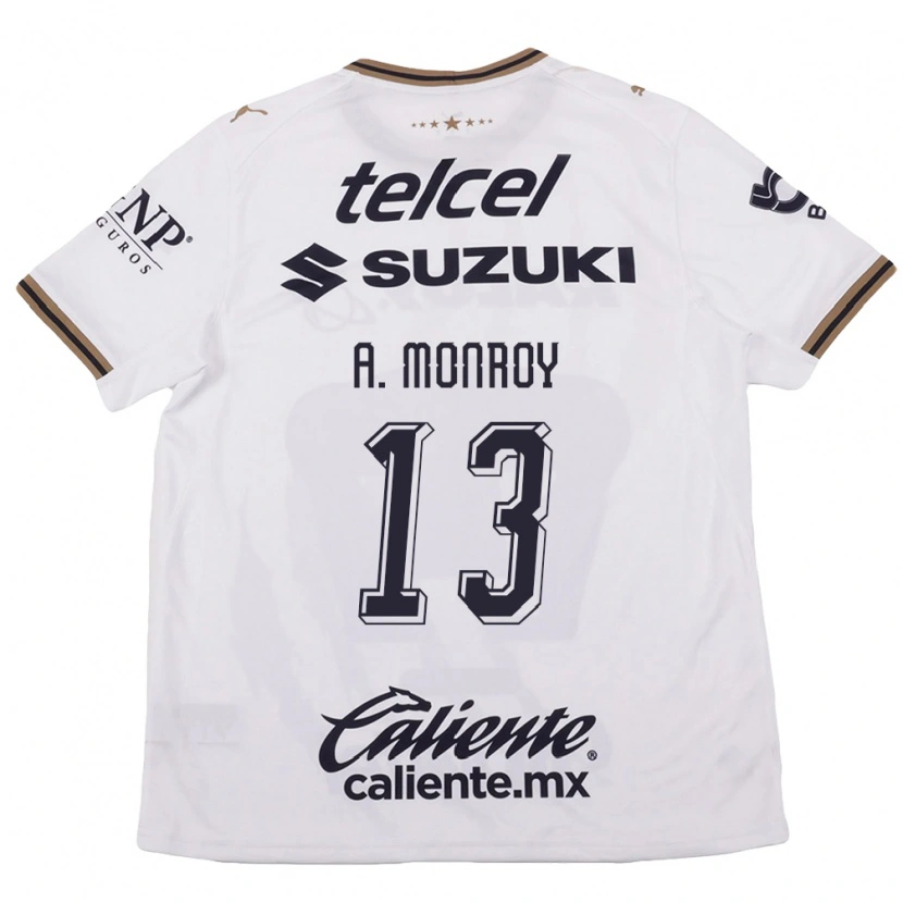 Danxen Kinder Pablo Monroy #13 Weiß Schwarz Braun Auswärtstrikot Trikot 2026/27 T-Shirt