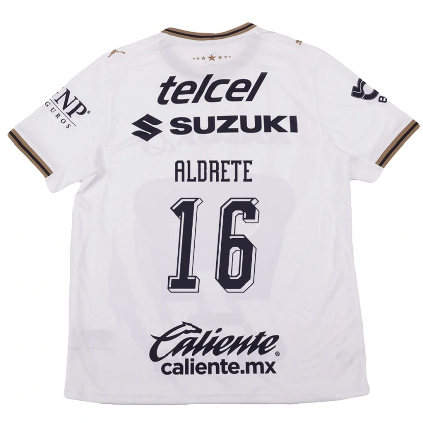Danxen Kinder Adrian Aldrete #16 Weiß Schwarz Braun Auswärtstrikot Trikot 2026/27 T-Shirt