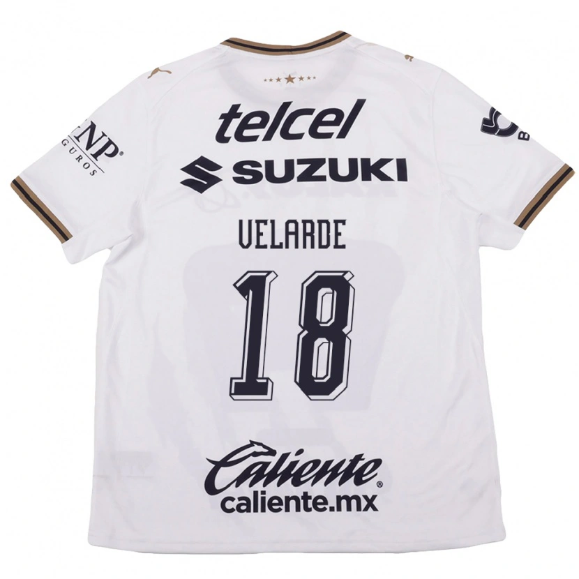 Danxen Kinder Efrain Velarde #18 Weiß Schwarz Braun Auswärtstrikot Trikot 2026/27 T-Shirt