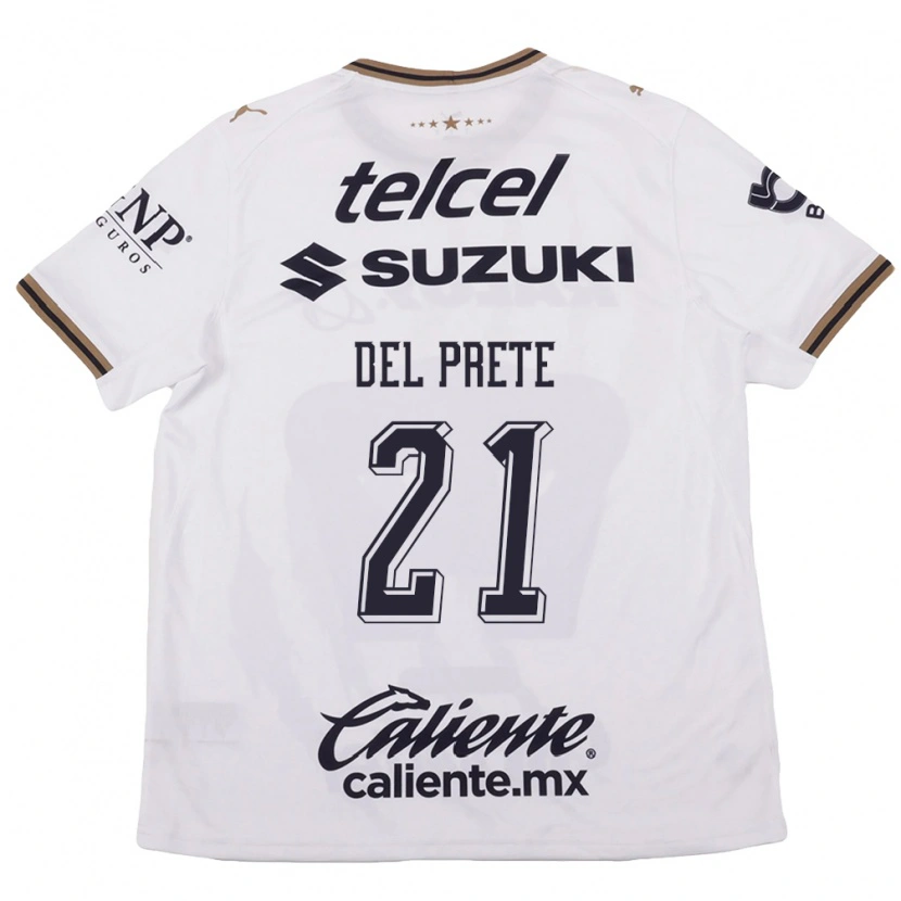 Danxen Kinder Gustavo Del Prete #21 Weiß Schwarz Braun Auswärtstrikot Trikot 2026/27 T-Shirt