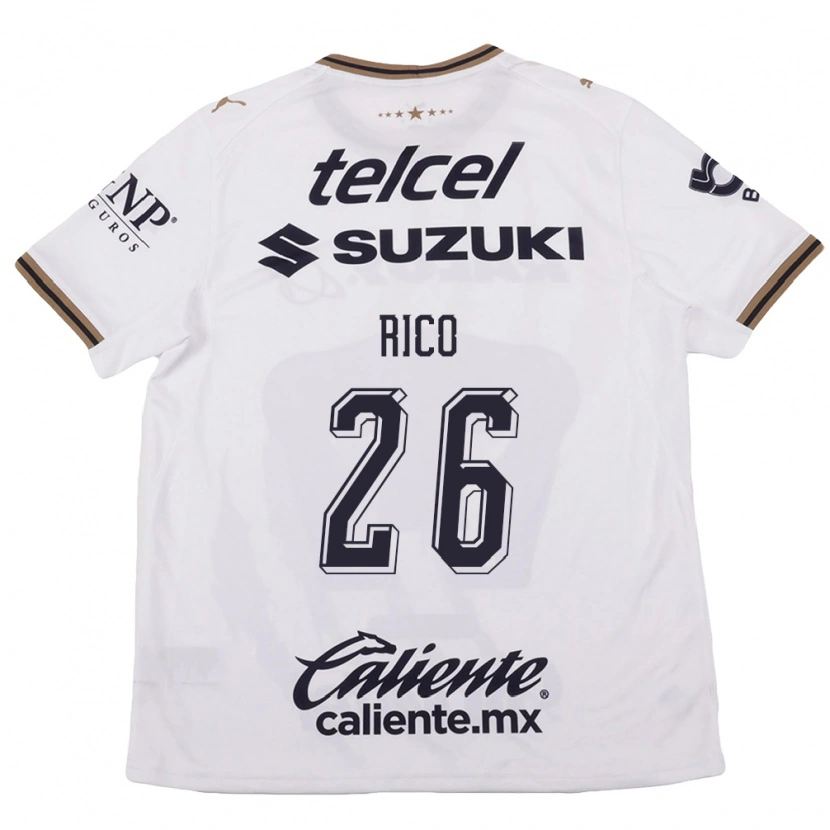 Danxen Kinder Ángel Rico #26 Weiß Schwarz Braun Auswärtstrikot Trikot 2026/27 T-Shirt
