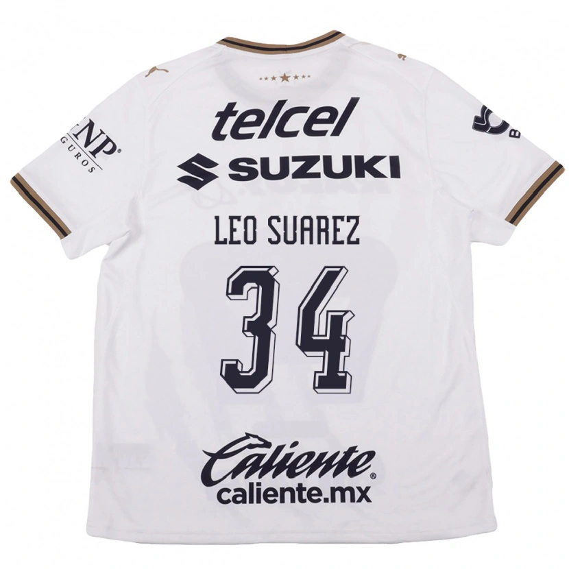 Danxen Kinder Leo Suárez #34 Weiß Schwarz Braun Auswärtstrikot Trikot 2026/27 T-Shirt