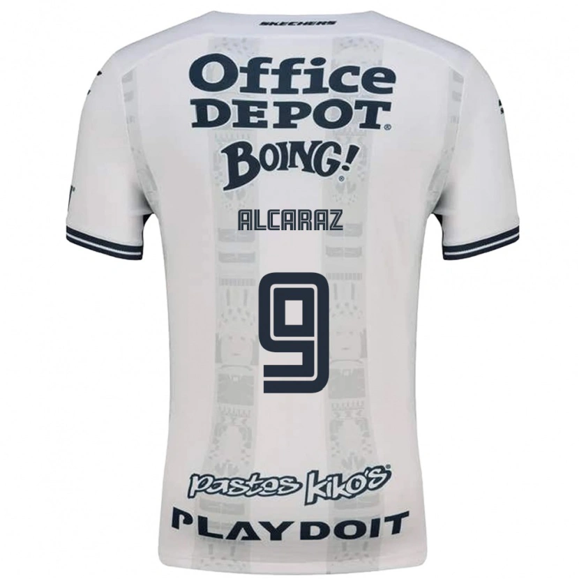 Danxen Kinder Adrián Alcaraz #9 Rot Weiß Schwarz Auswärtstrikot Trikot 2026/27 T-Shirt