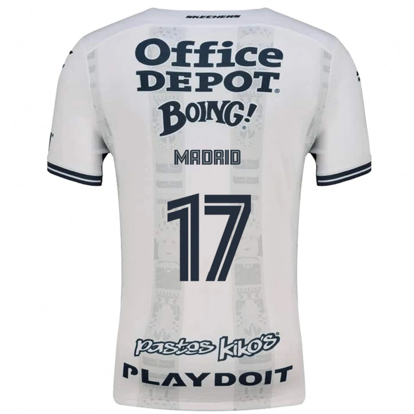 Danxen Kinder Yanín Madrid #17 Rot Weiß Schwarz Auswärtstrikot Trikot 2026/27 T-Shirt