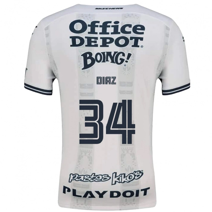 Danxen Kinder Karen Díaz #34 Rot Weiß Schwarz Auswärtstrikot Trikot 2026/27 T-Shirt