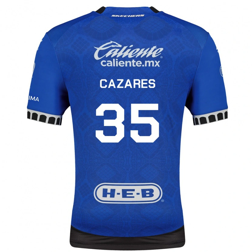 Danxen Kinder Juan Cázares #35 Königsblau Weiß Schwarz Auswärtstrikot Trikot 2026/27 T-Shirt