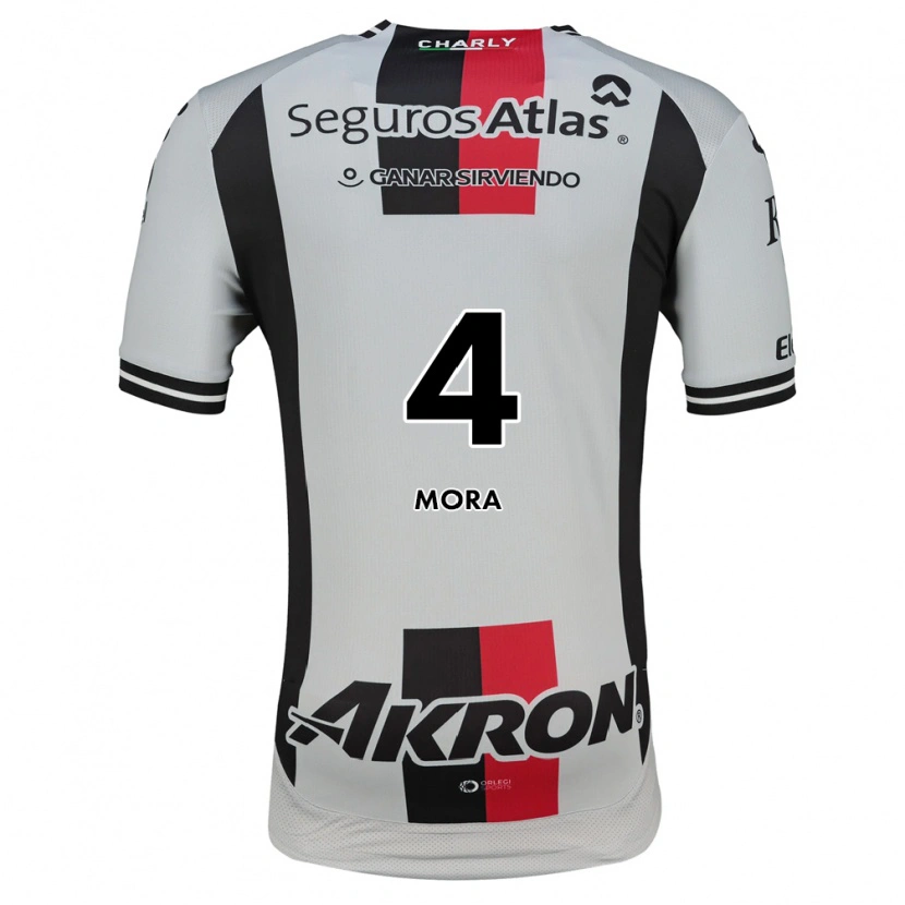 Danxen Kinder Adrián Mora #4 Weiß Rot Schwarz Auswärtstrikot Trikot 2026/27 T-Shirt