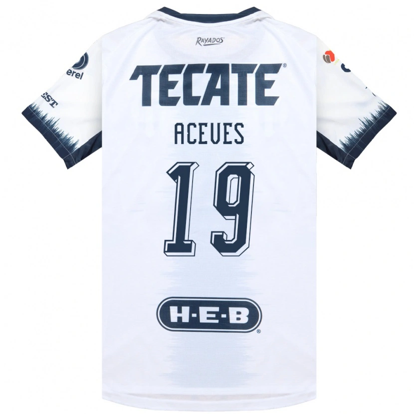 Danxen Kinder Alonso Aceves #19 Weiß Tintenblau Rot Auswärtstrikot Trikot 2026/27 T-Shirt