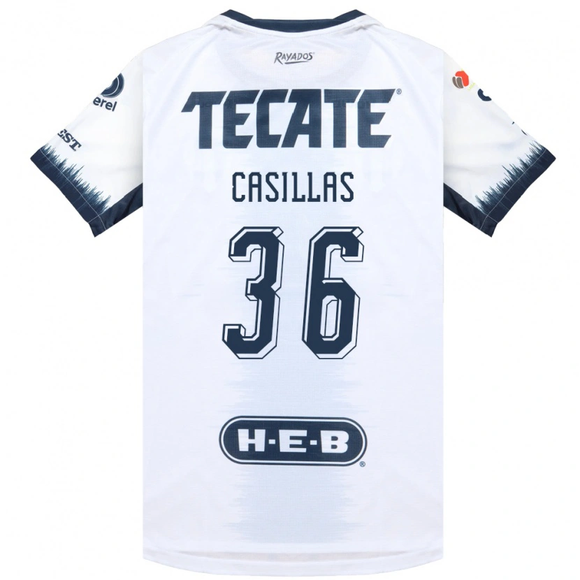 Danxen Kinder Javier Casillas #36 Weiß Tintenblau Rot Auswärtstrikot Trikot 2026/27 T-Shirt