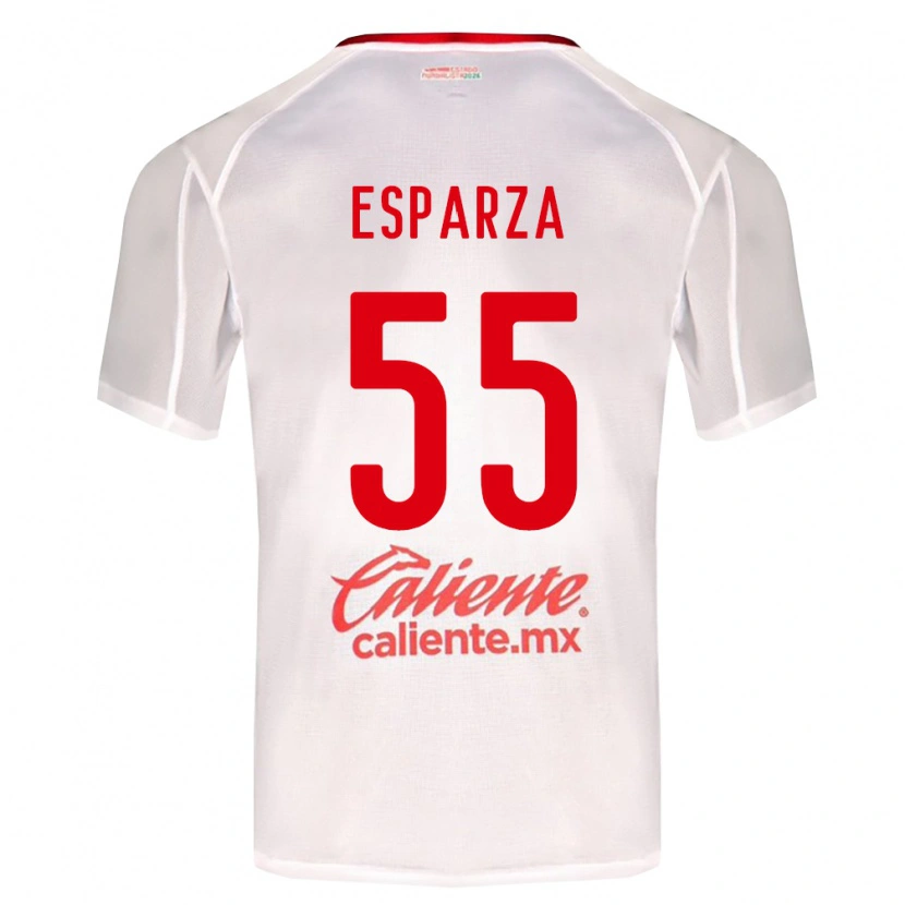 Danxen Kinder Sebastián Esparza #55 Weiß Grün Rot Auswärtstrikot Trikot 2026/27 T-Shirt