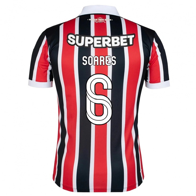Danxen Kinder Jéssica Soares #6 Rot Weiß Schwarz Auswärtstrikot Trikot 2026/27 T-Shirt