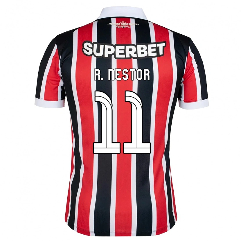 Danxen Kinder Rodrigo Nestor #11 Rot Weiß Schwarz Auswärtstrikot Trikot 2026/27 T-Shirt