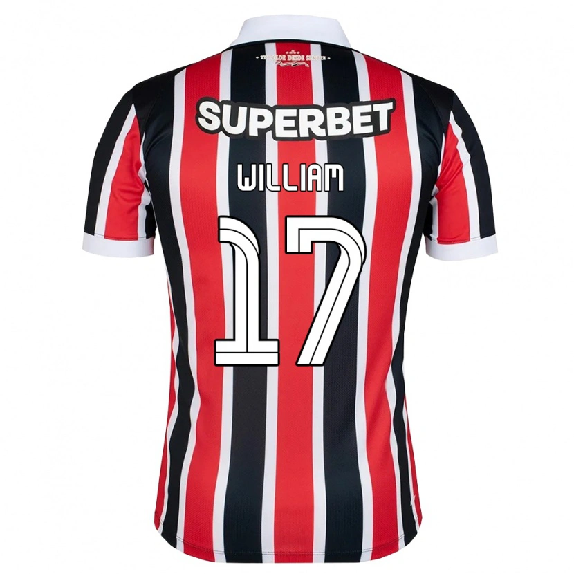 Danxen Kinder William #17 Rot Weiß Schwarz Auswärtstrikot Trikot 2026/27 T-Shirt