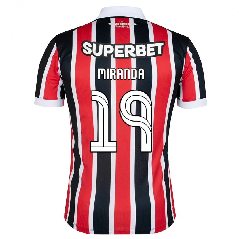 Danxen Kinder Gustavo Miranda #19 Rot Weiß Schwarz Auswärtstrikot Trikot 2026/27 T-Shirt