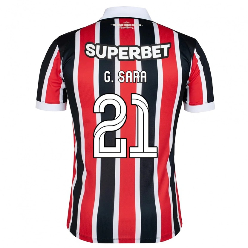 Danxen Kinder Gabriel Sara #21 Rot Weiß Schwarz Auswärtstrikot Trikot 2026/27 T-Shirt