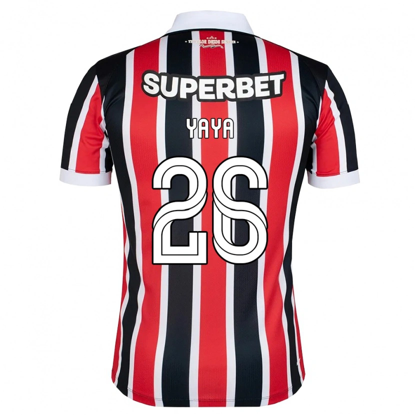 Danxen Kinder Yaya #26 Rot Weiß Schwarz Auswärtstrikot Trikot 2026/27 T-Shirt