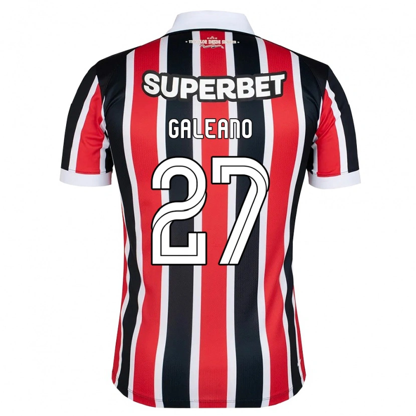 Danxen Kinder Antonio Galeano #27 Rot Weiß Schwarz Auswärtstrikot Trikot 2026/27 T-Shirt