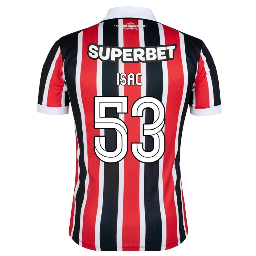 Danxen Kinder Isac Silvestre Da Silva #53 Rot Weiß Schwarz Auswärtstrikot Trikot 2026/27 T-Shirt