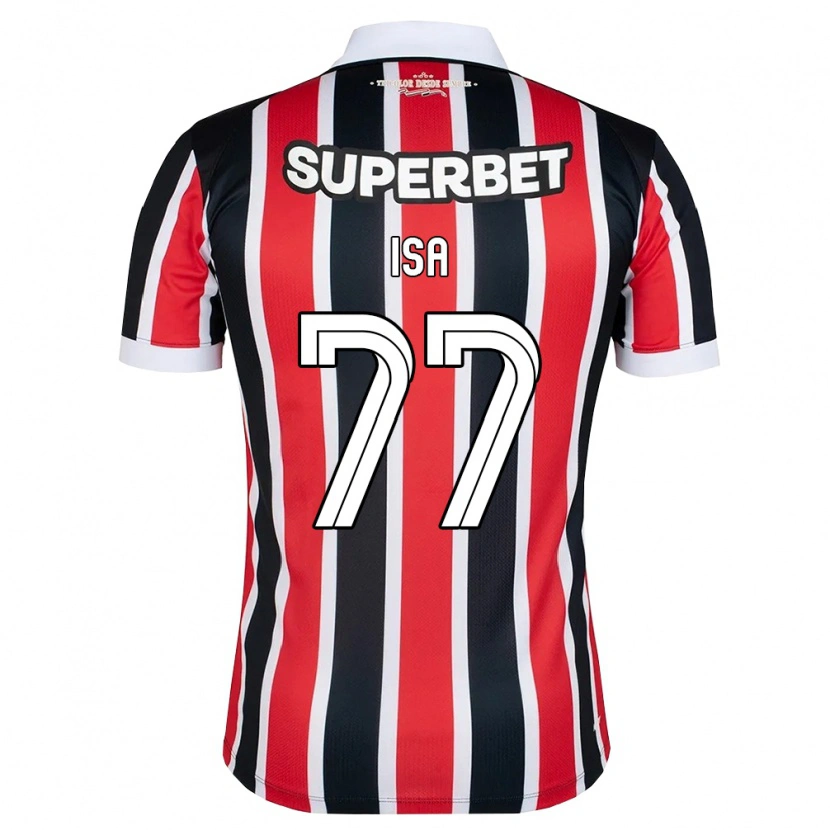 Danxen Kinder Isa #77 Rot Weiß Schwarz Auswärtstrikot Trikot 2026/27 T-Shirt