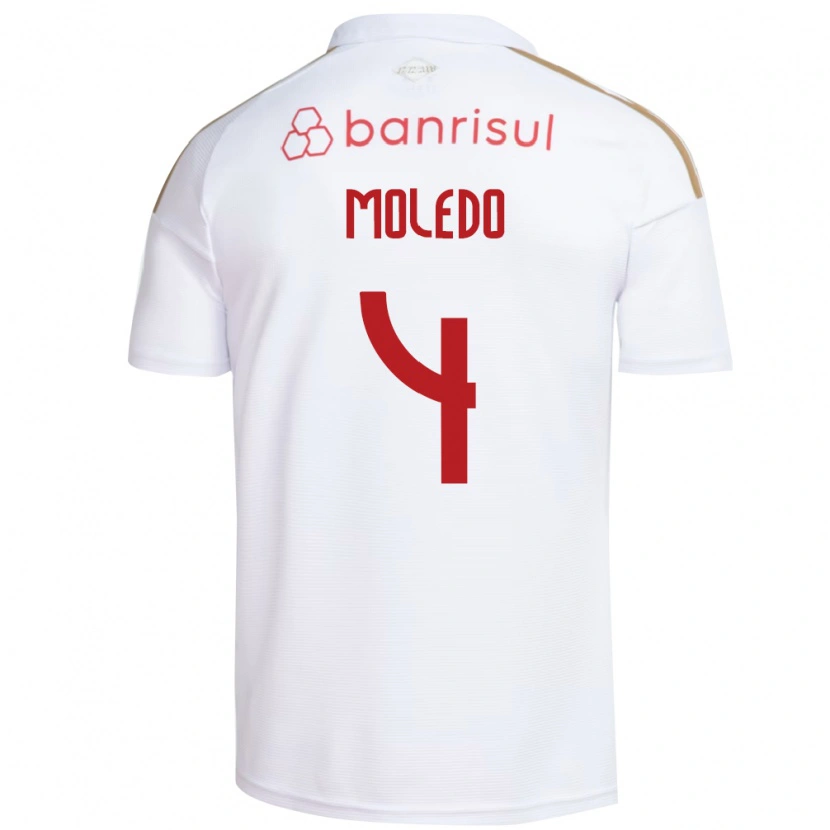 Danxen Kinder Rodrigo Moledo #4 Weiß Rot Auswärtstrikot Trikot 2026/27 T-Shirt