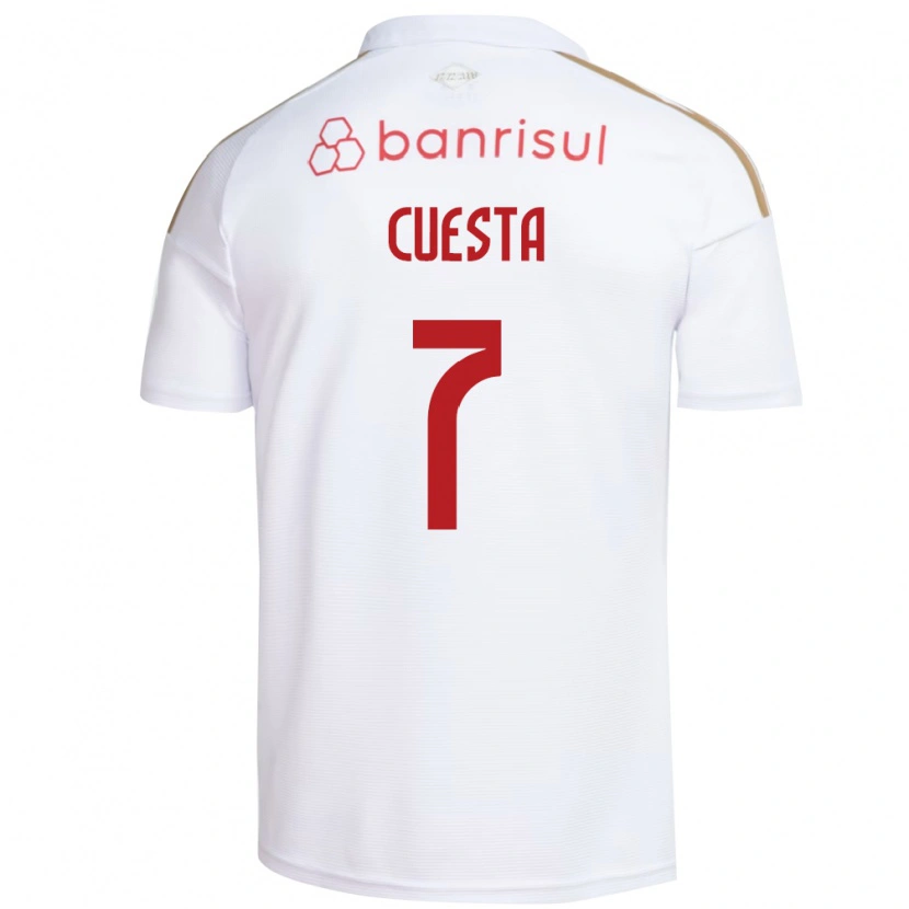 Danxen Kinder Juan Manuel Cuesta #7 Weiß Rot Auswärtstrikot Trikot 2026/27 T-Shirt