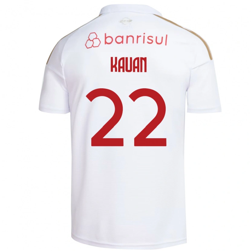 Danxen Kinder Kauan Jesus Santos Oliveira #22 Weiß Rot Auswärtstrikot Trikot 2026/27 T-Shirt