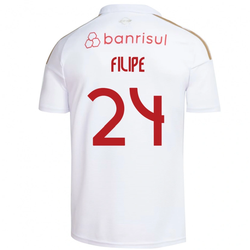 Danxen Kinder Filipe Sírio #24 Weiß Rot Auswärtstrikot Trikot 2026/27 T-Shirt