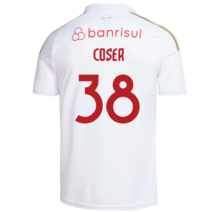 Danxen Kinder Diego Coser #38 Weiß Rot Auswärtstrikot Trikot 2026/27 T-Shirt