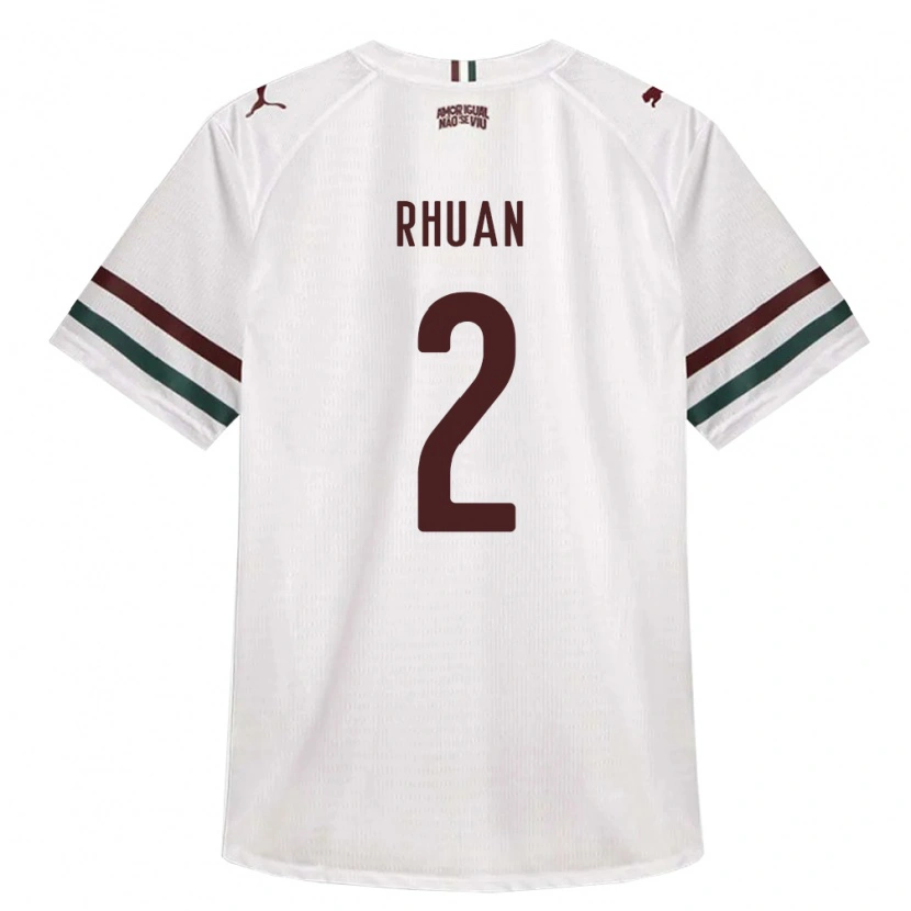 Danxen Kinder Rhuan Allan Dourado Ribeiro #2 Weiß Grün Burgund Auswärtstrikot Trikot 2026/27 T-Shirt