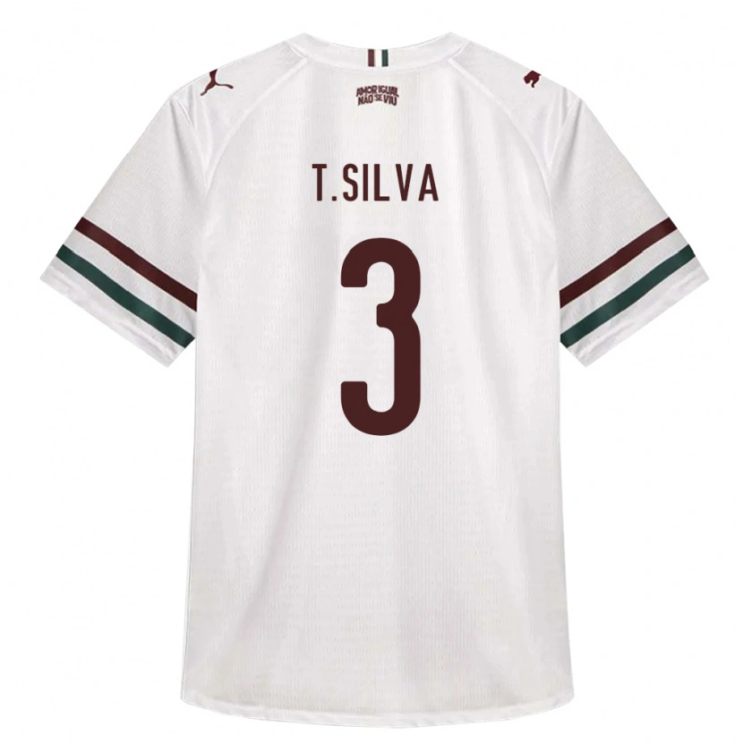 Danxen Kinder Thiago Silva #3 Weiß Grün Burgund Auswärtstrikot Trikot 2026/27 T-Shirt