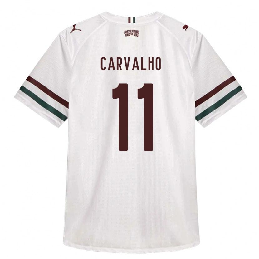 Danxen Kinder Léo Carvalho #11 Weiß Grün Burgund Auswärtstrikot Trikot 2026/27 T-Shirt