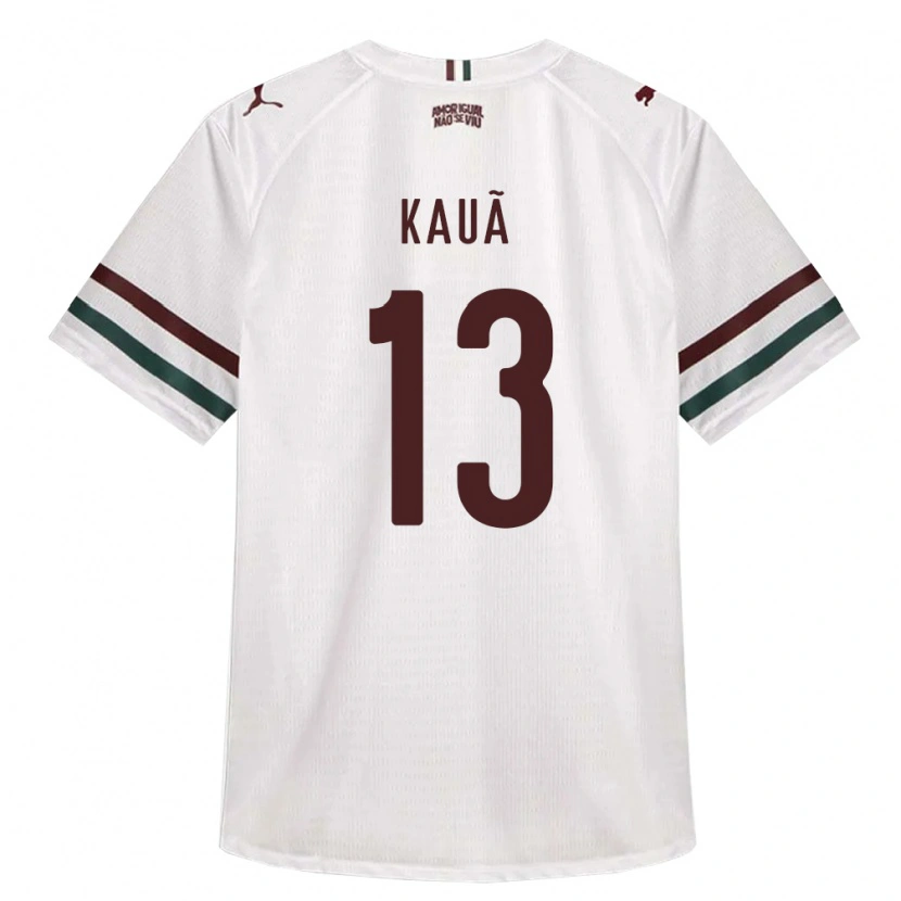 Danxen Kinder Kauã Barbosa Da Silva Costa #13 Weiß Grün Burgund Auswärtstrikot Trikot 2026/27 T-Shirt