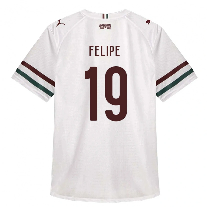 Danxen Kinder Felipe Gustavo Araujo Sousa #19 Weiß Grün Burgund Auswärtstrikot Trikot 2026/27 T-Shirt