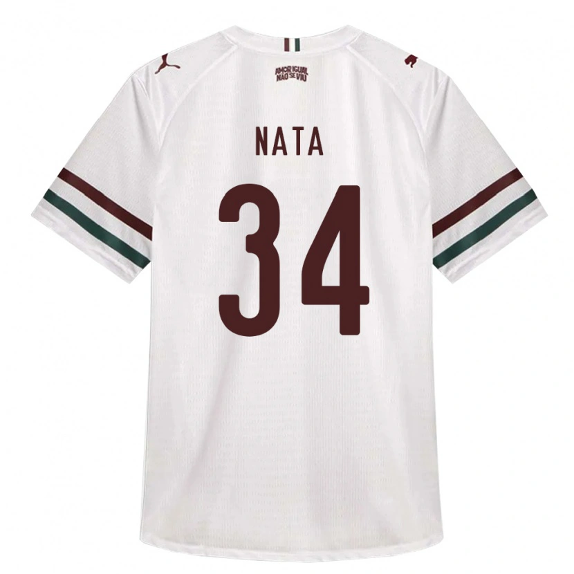 Danxen Kinder Wesley Natã #34 Weiß Grün Burgund Auswärtstrikot Trikot 2026/27 T-Shirt