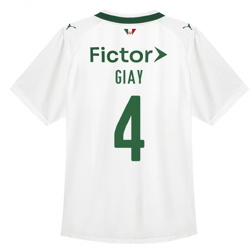 Danxen Kinder Agustín Giay #4 Grün Weiß Auswärtstrikot Trikot 2026/27 T-Shirt