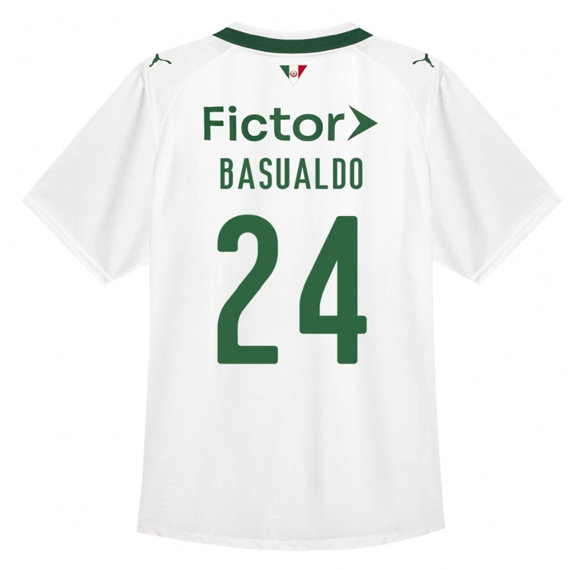 Danxen Kinder Luis Basualdo #24 Grün Weiß Auswärtstrikot Trikot 2026/27 T-Shirt
