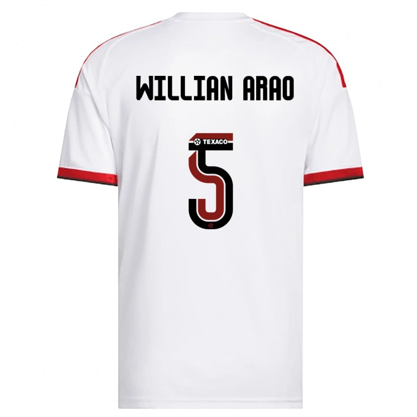 Danxen Kinder Willian Arao #5 Weiß Rot Schwarz Auswärtstrikot Trikot 2026/27 T-Shirt