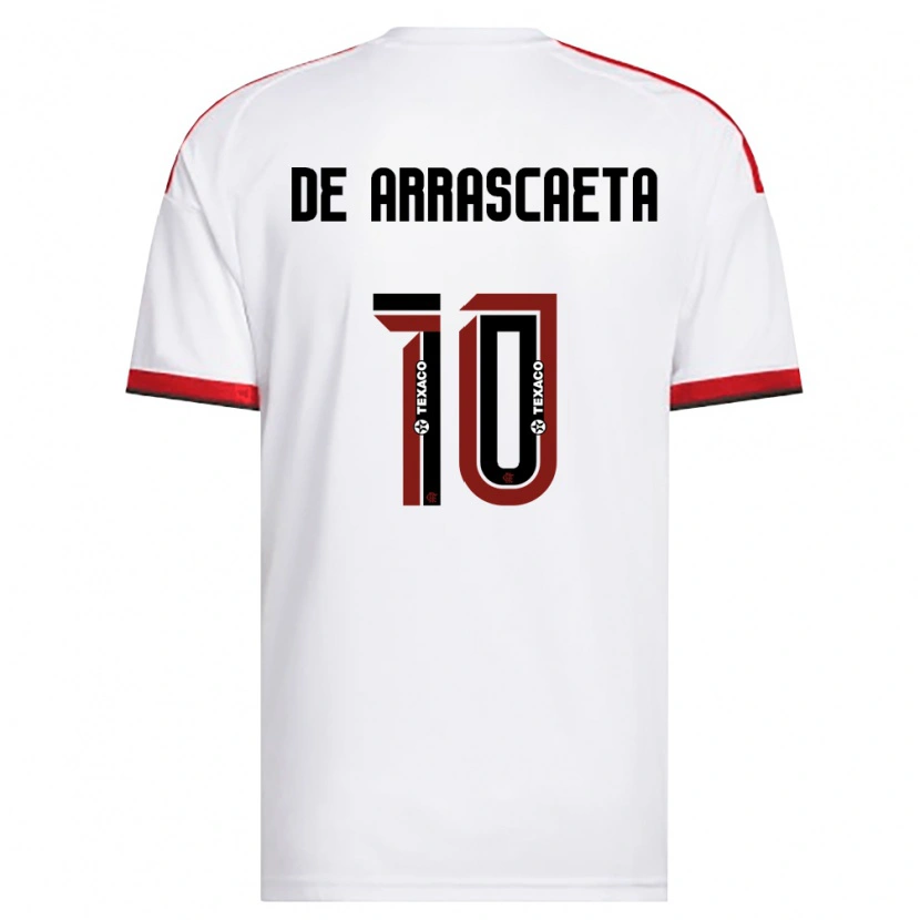 Danxen Kinder Giorgian De Arrascaeta #10 Weiß Rot Schwarz Auswärtstrikot Trikot 2026/27 T-Shirt
