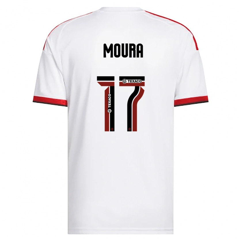 Danxen Kinder Hugo Moura #17 Weiß Rot Schwarz Auswärtstrikot Trikot 2026/27 T-Shirt