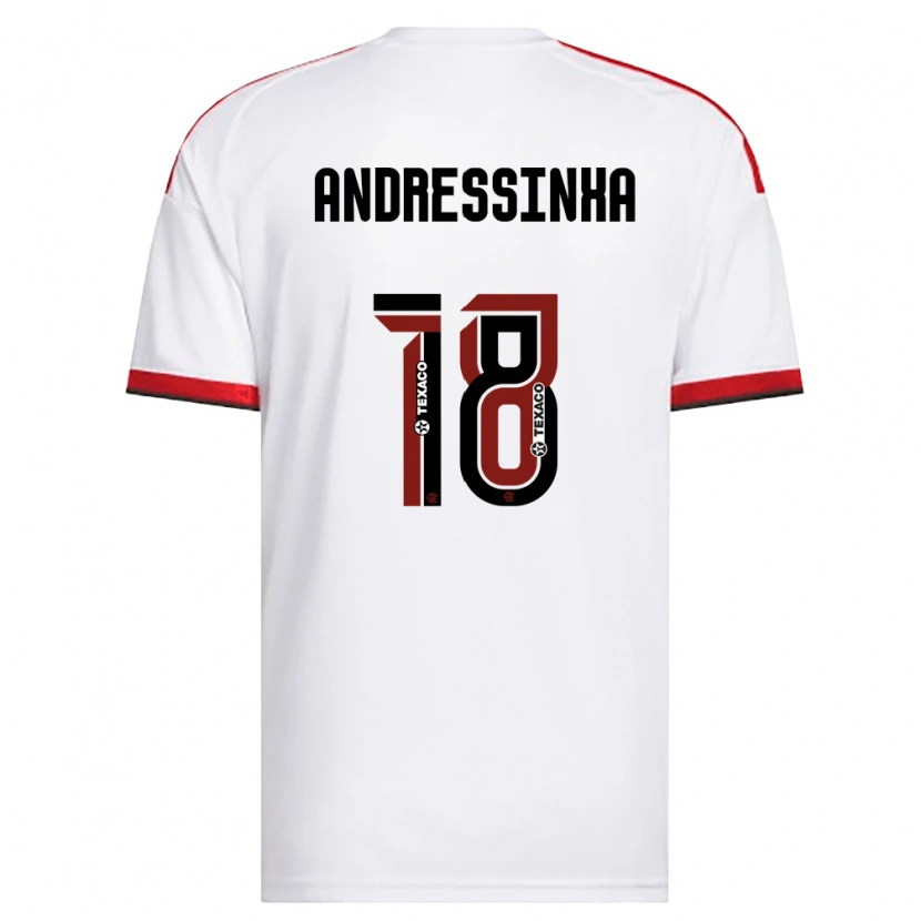 Danxen Kinder Andressinha #18 Weiß Rot Schwarz Auswärtstrikot Trikot 2026/27 T-Shirt