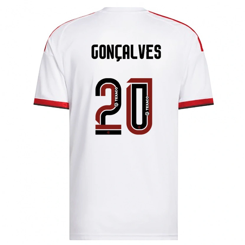 Danxen Kinder Matheus Gonçalves #20 Weiß Rot Schwarz Auswärtstrikot Trikot 2026/27 T-Shirt