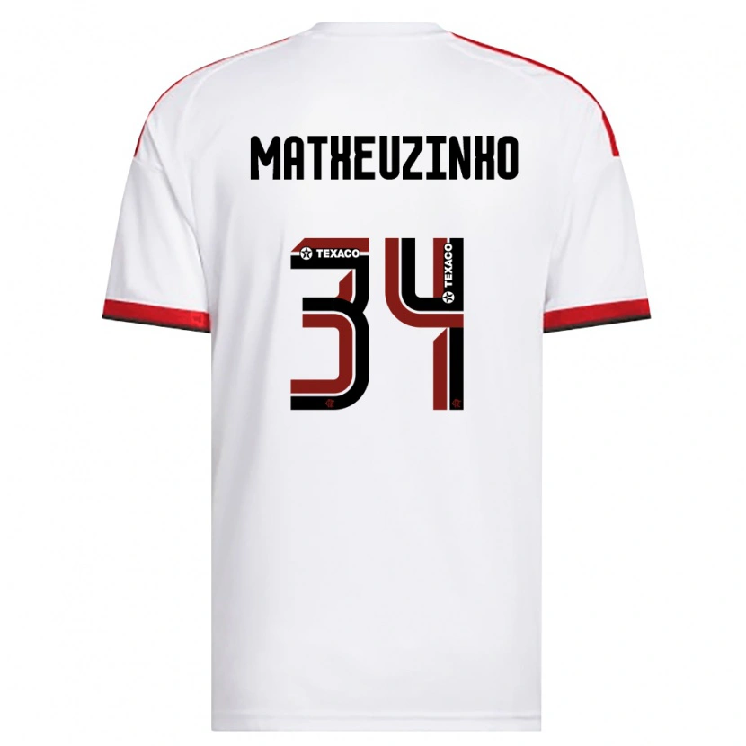 Danxen Kinder Matheuzinho #34 Weiß Rot Schwarz Auswärtstrikot Trikot 2026/27 T-Shirt