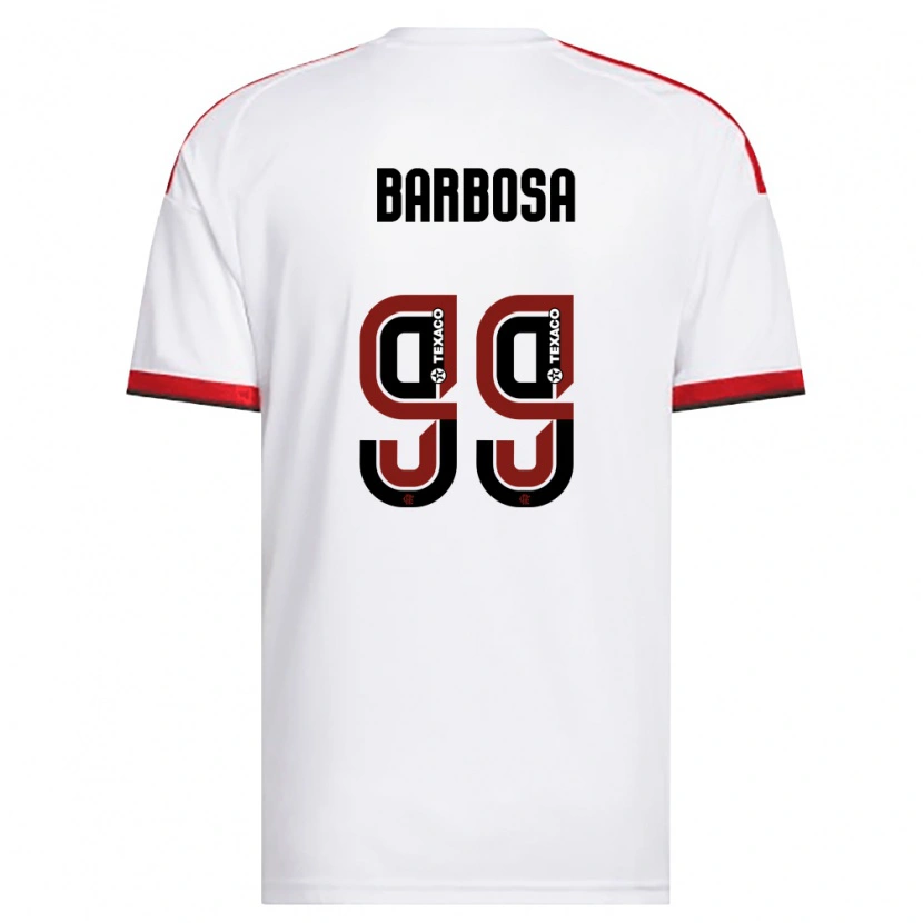 Danxen Kinder Gabriel Barbosa #99 Weiß Rot Schwarz Auswärtstrikot Trikot 2026/27 T-Shirt
