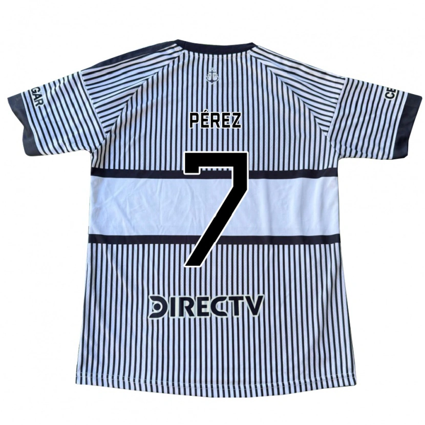 Danxen Kinder Franco Pérez #7 Weiß Schwarz Gelb Auswärtstrikot Trikot 2026/27 T-Shirt