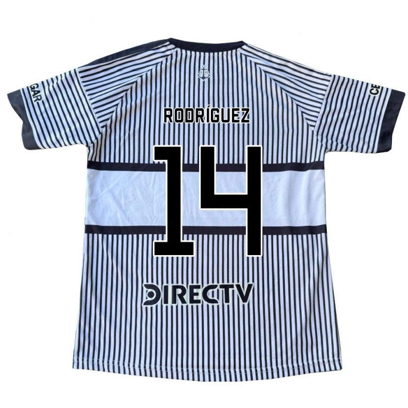 Danxen Kinder Isaías Rodríguez #14 Weiß Schwarz Gelb Auswärtstrikot Trikot 2026/27 T-Shirt