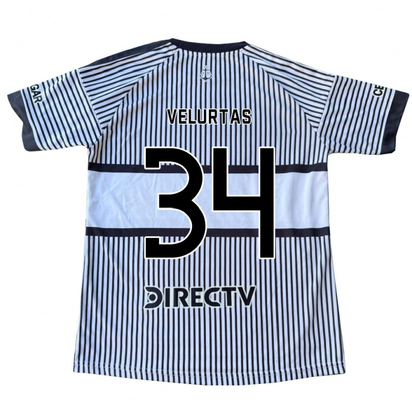 Danxen Kinder Pedro Velurtas #34 Weiß Schwarz Gelb Auswärtstrikot Trikot 2026/27 T-Shirt