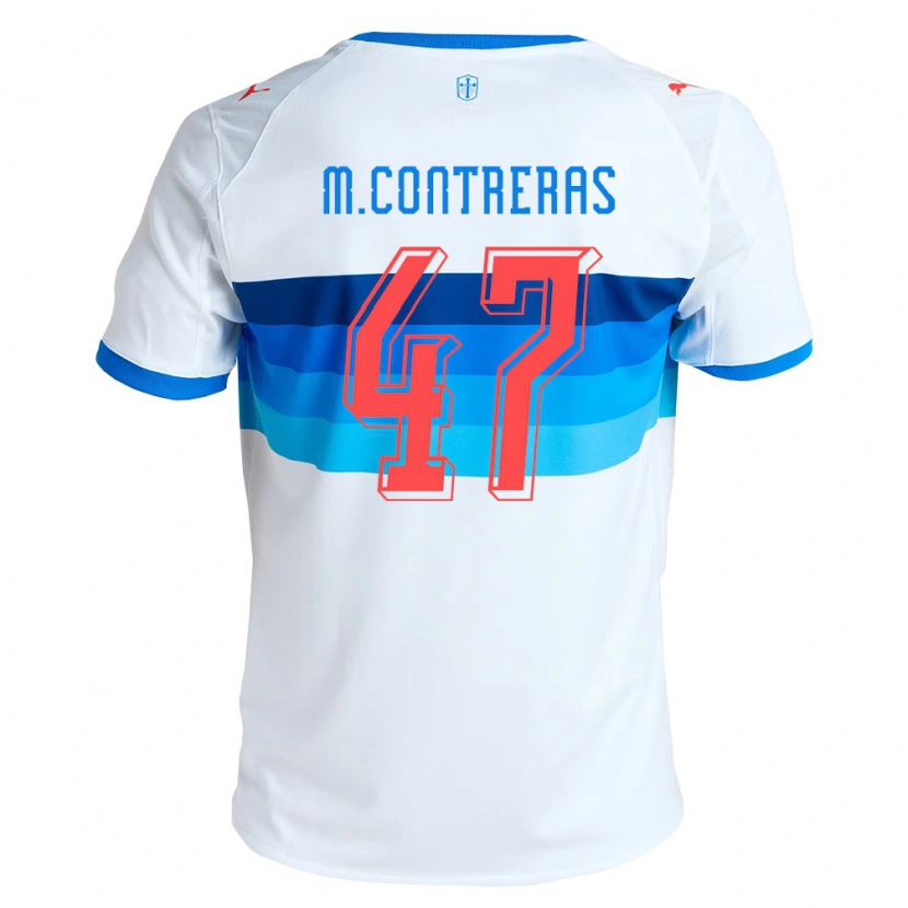 Danxen Herren Mathías Contreras #47 Weiß Himmelblau Heimtrikot Trikot 2026/27 T-Shirt