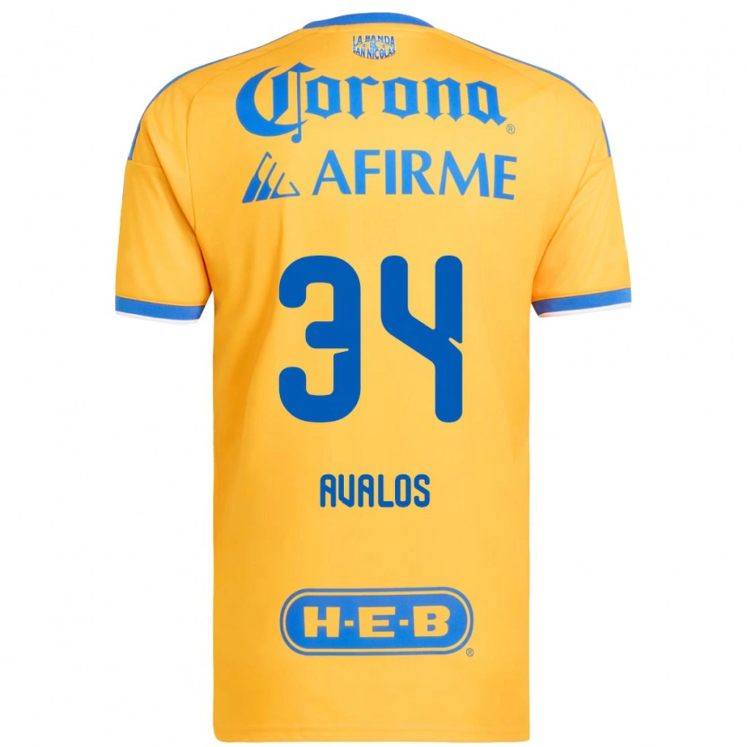 Danxen Herren Erick Avalos #34 Gelb Blau Heimtrikot Trikot 2026/27 T-Shirt