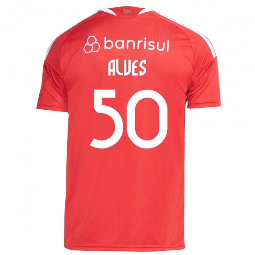 Danxen Herren Kauan Alves #50 Rot Weiß Heimtrikot Trikot 2026/27 T-Shirt