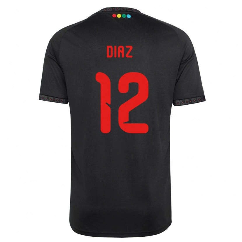 Danxen Herren Javiera Díaz #12 Schwarz Rot Auswärtstrikot Trikot 2026/27 T-Shirt